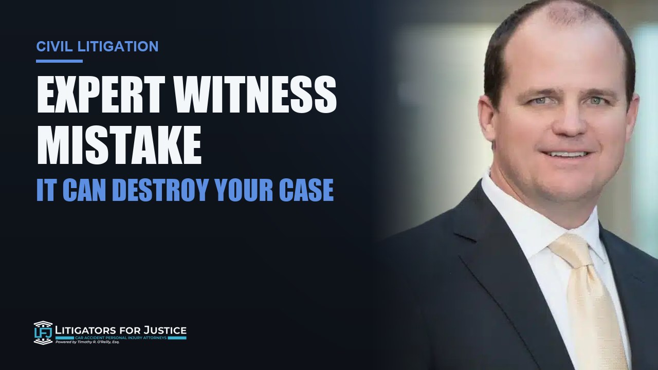 Timothy R. O'Reilly beside the title: Expert witness mistake. It can destroy your case