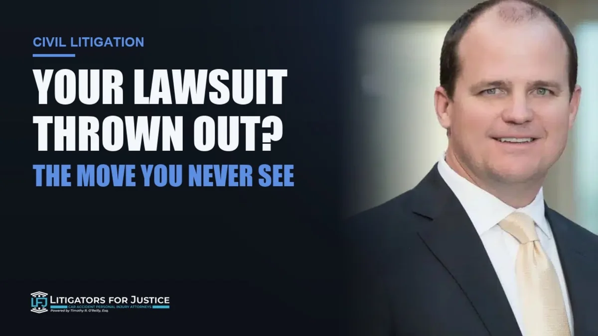 Timothy R. O'Reilly beside the title: Your lawsuit thrown out? The move you never see